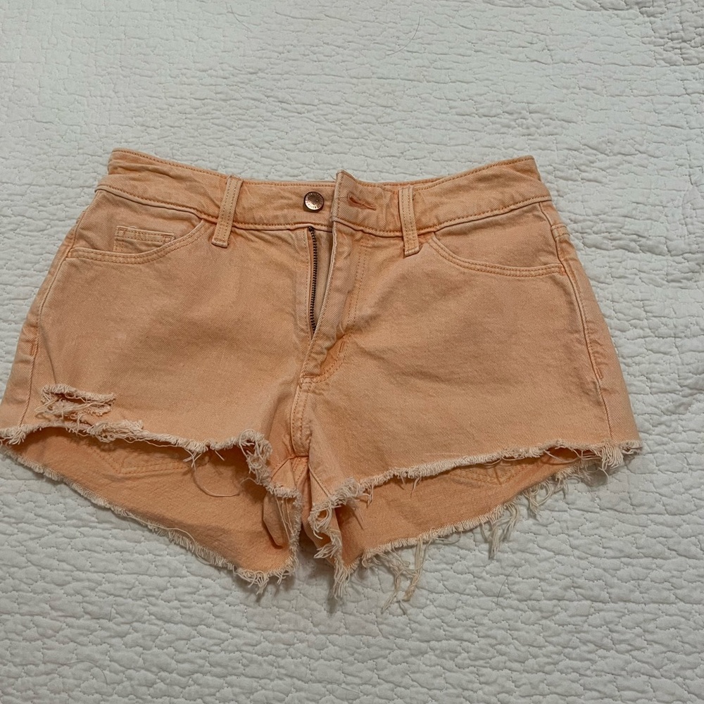 Orange jean shorts woman S